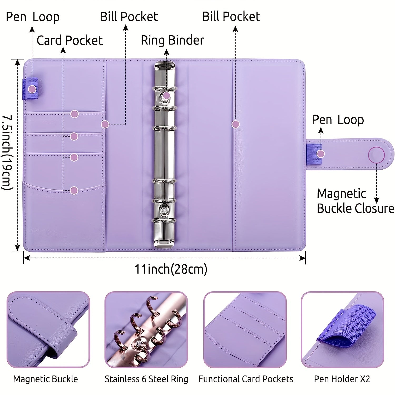 Budget Binder Set with Zipper Envelope A6 Budget Folder