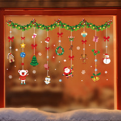 Christmas Window Stickers Decoration Santa Snowman Deer Snowflakes Tree Gift