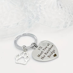 Pet Memorial Keychain Forever in Our Hearts Sympathy Remembrance