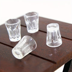 4pcs Mini Resin Transparent Cup Dollhouse Accessories Model