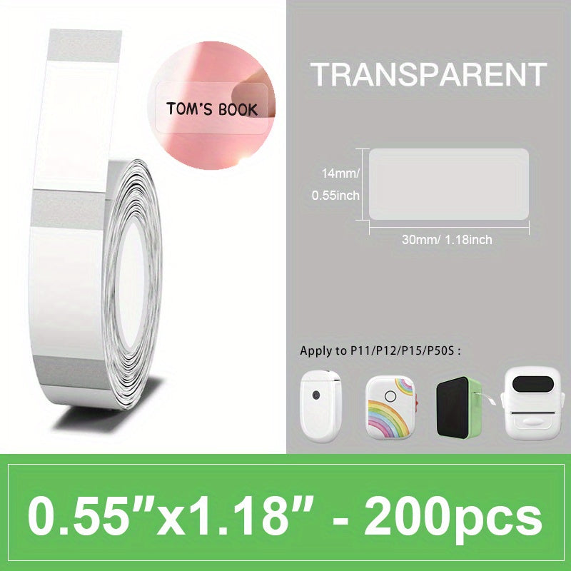 Transparent Label Maker Tape for MARKLIFE P11 P12 P15 P50S Label Printer