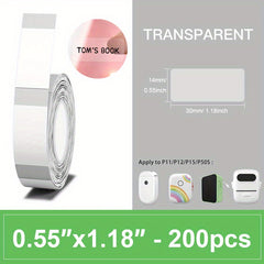 Transparent Label Maker Tape for MARKLIFE P11 P12 P15 P50S Label Printer