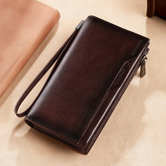 Gender Neutral Leather Travel Wallet Clutch Bag