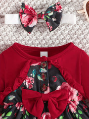 Baby Girls Floral Long Sleeve Romper Dress