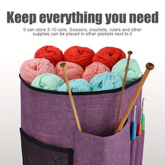 Large Capacity Yarn Storage Bag Portable Knitting Organizer Bag