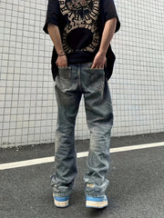Men's Ripped Loose Fit Wide Leg Jeans