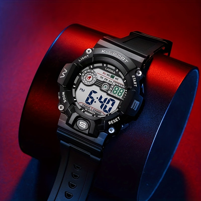 Boys' Sporty Digital Watch Alarm Stopwatch Waterproof Strap Ideal for Swimming