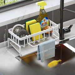 Stainless Steel Sink Rack Sponge Dish Soap Dish Cloth Brush Holder