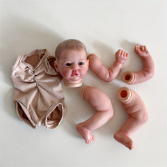 19 Inch Unassembled Reborn Doll Kit DIY Cloth Body Visible Veins Hand Drawn Hair
