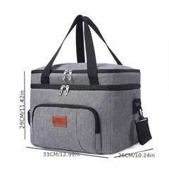 Insulated Lunch Box Leakproof Thermal Cooler Bag Double Deck Tot