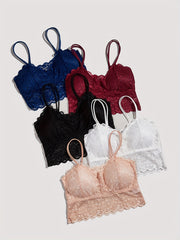 5pcs Lace Wireless Bras Women's Lingerie