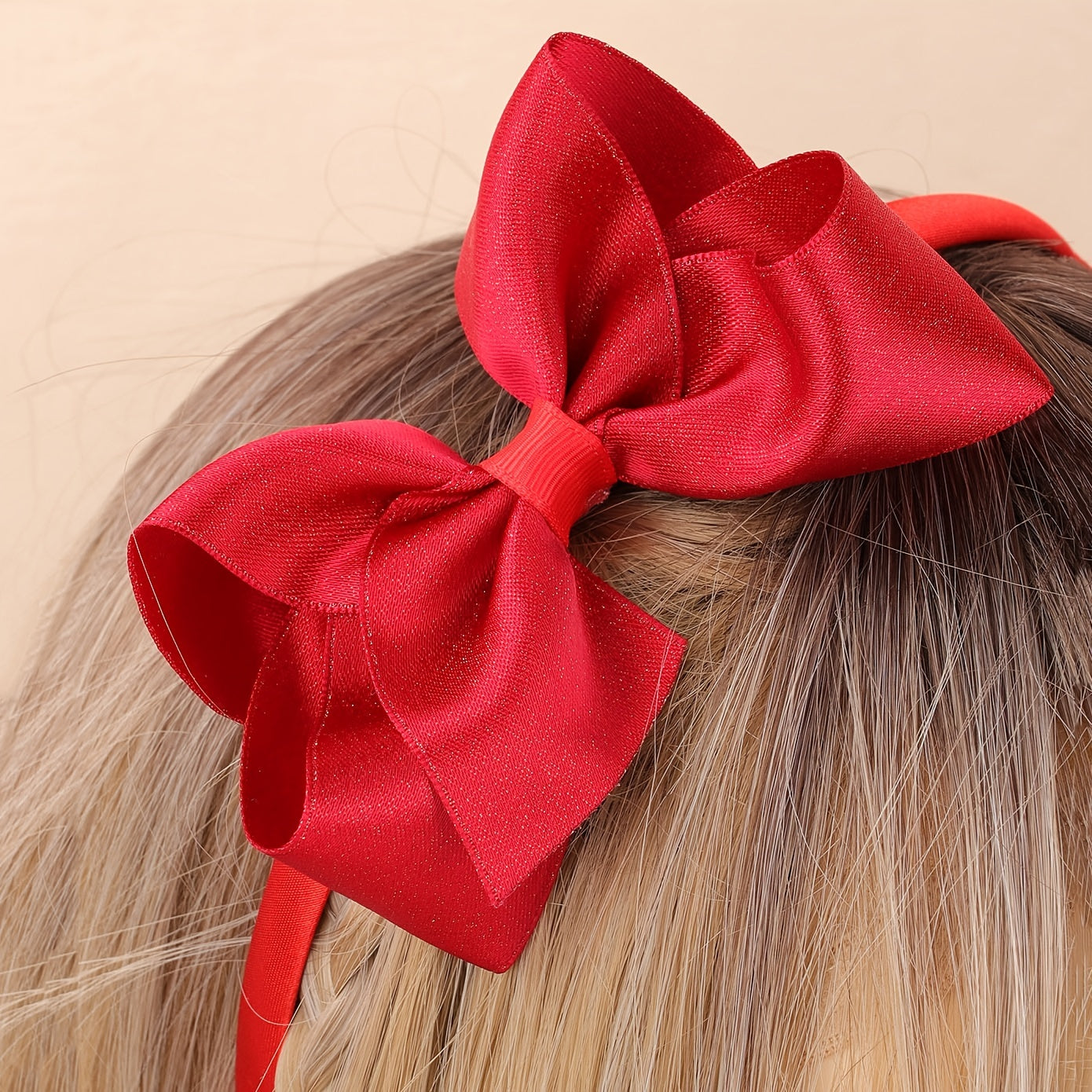 Girls Red Bow Headband Hairband Hoops Christmas Year Hair Accessories