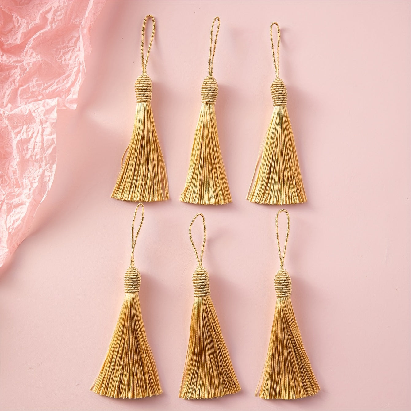 10pcs Silk Tassel Clothing DIY Decoration Golden Hat Tassel