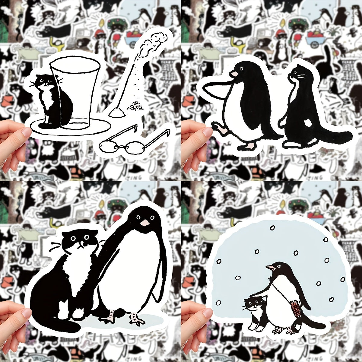 60pcs Cartoon Kitten Series Stickers for Laptop Helmets Water Cup Decoration