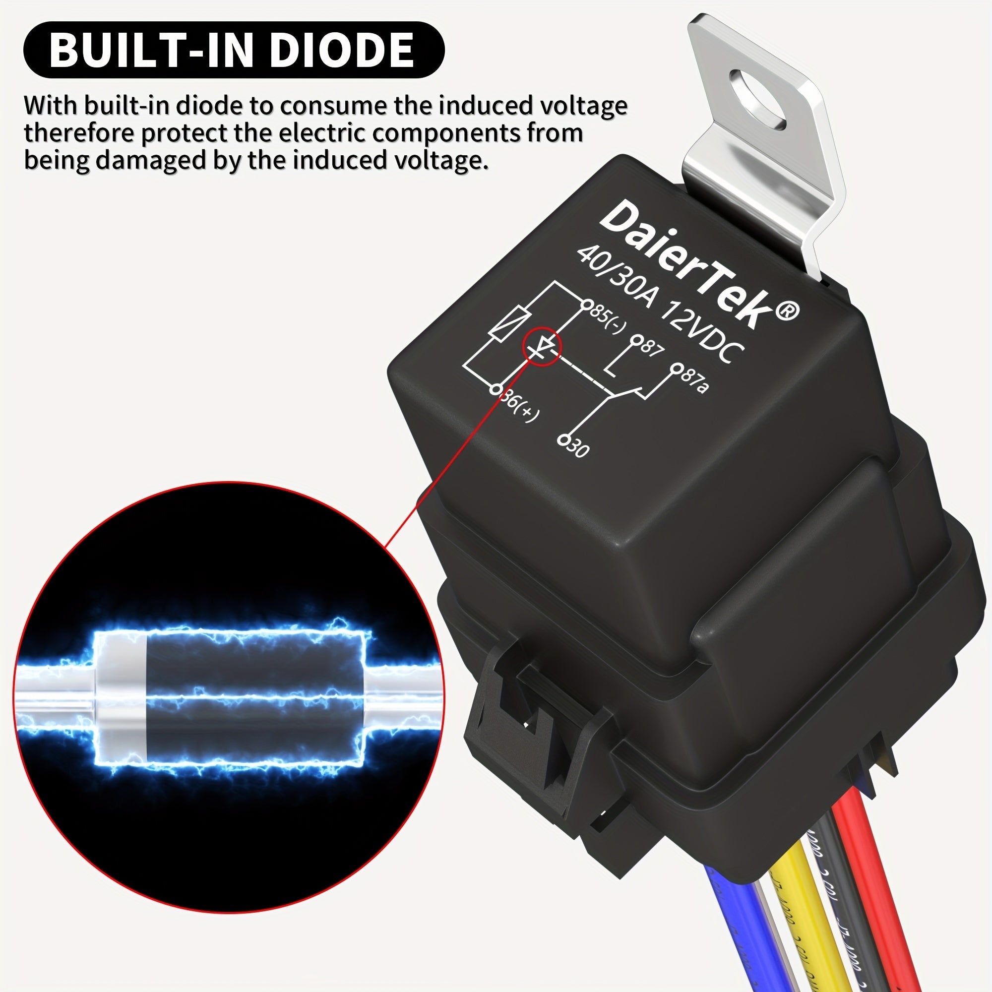 12V 30 40A 5 Pin SPDT Waterproof Relay With Socket