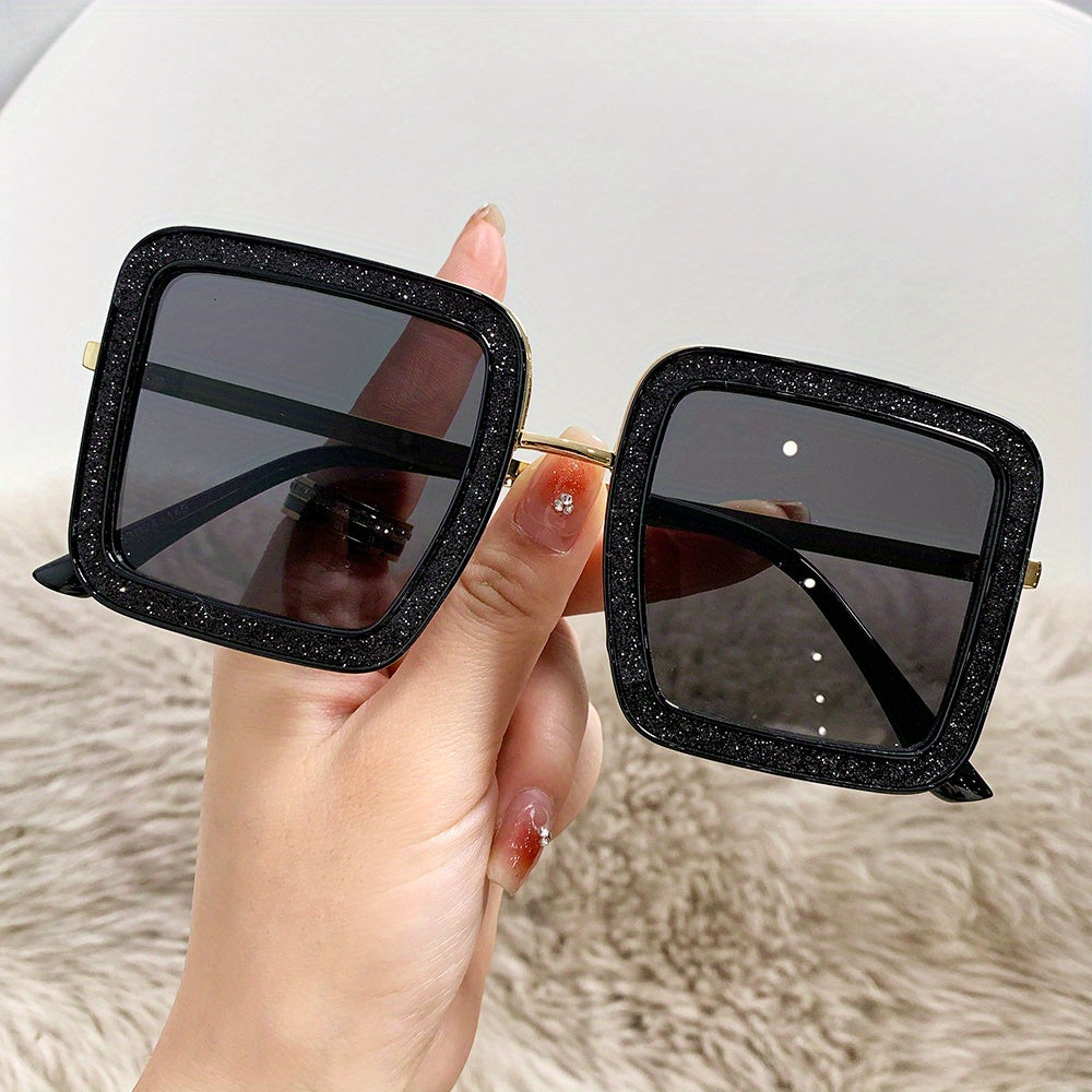 Oversized Square Frame Sunglasses Gradient Lens Wrap Around Eyewear