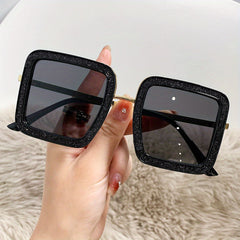Oversized Square Frame Sunglasses Gradient Lens Wrap Around Eyewear
