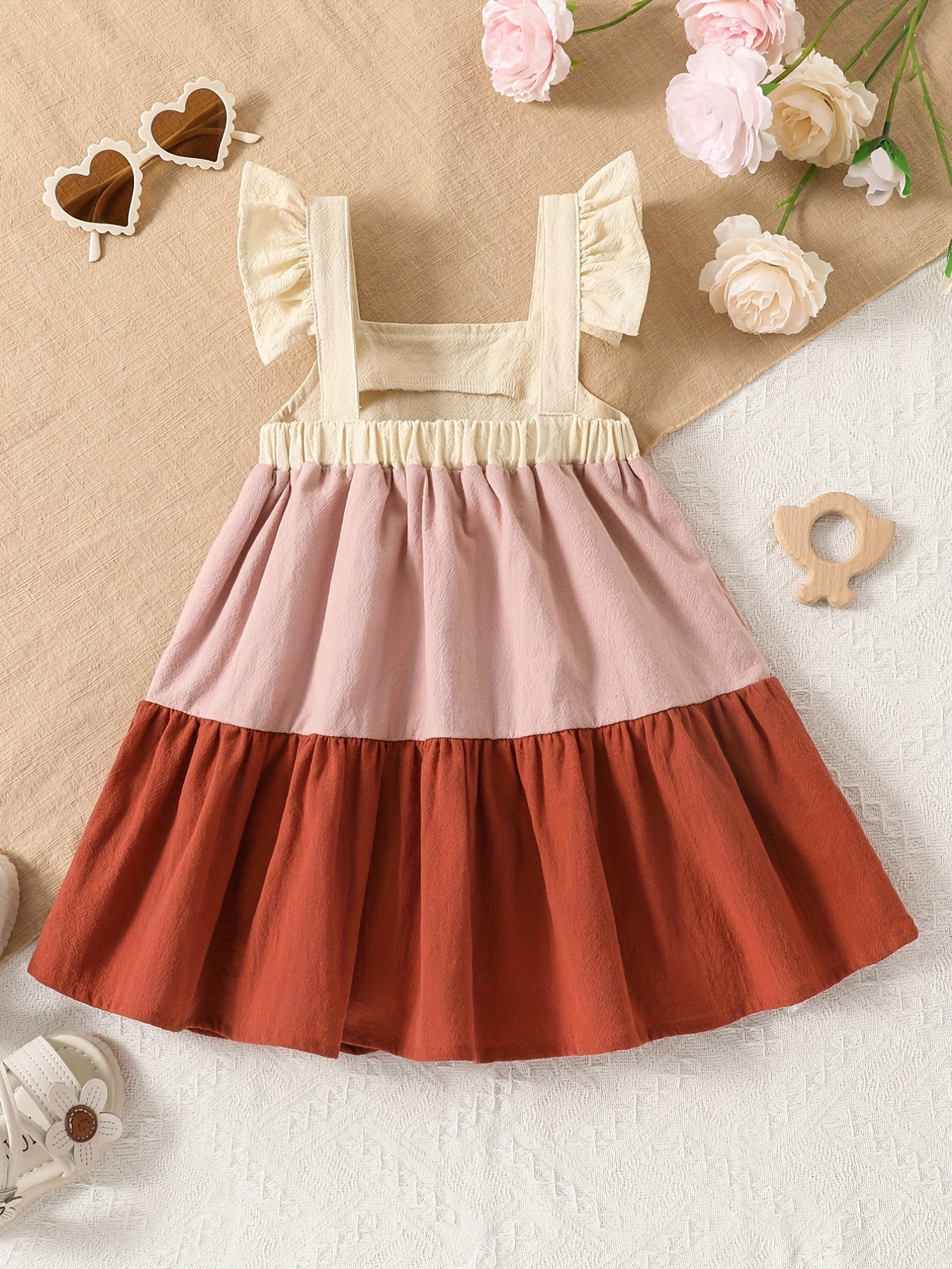 Baby Girls Ruffle Trim Cami Dress for Summer