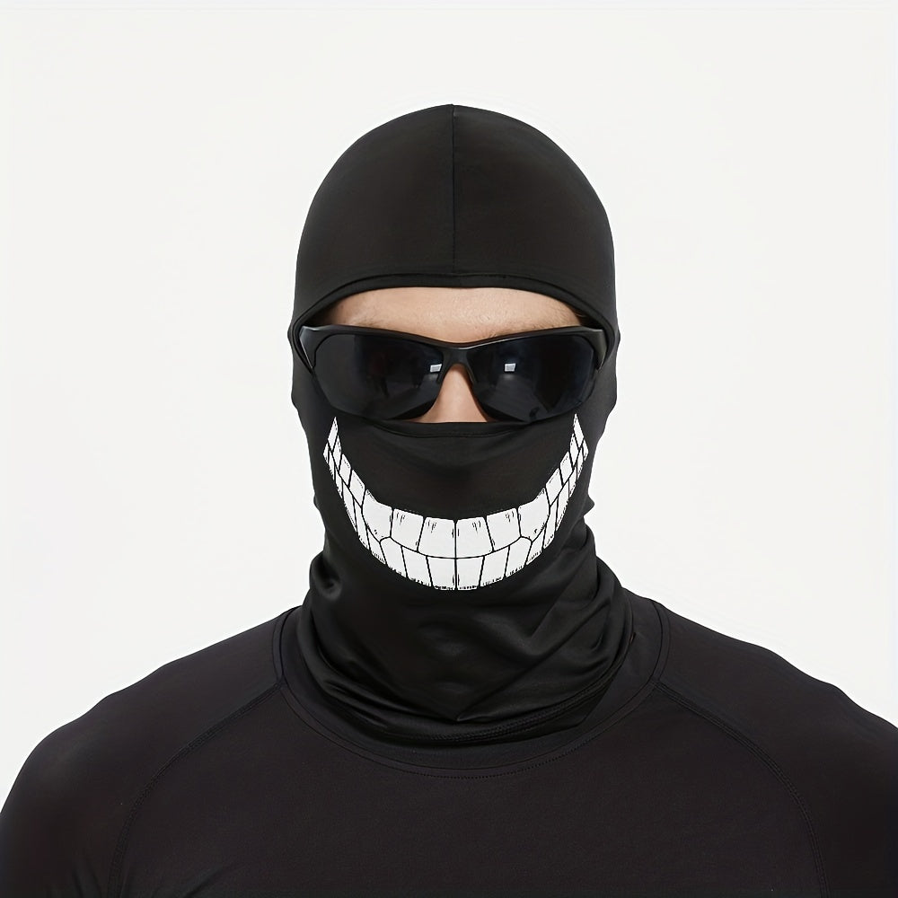 Smiling Ghost Pattern Breathable Balaclava for Outdoor Cycling