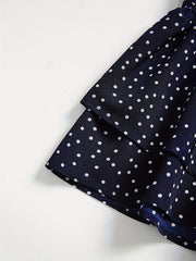 Polka Dot Layered Shorts Ruffle Trim Shirred Waist Shorts