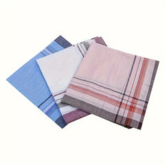 Men's Handkerchiefs Retro Stripes & Checks Lightweight Easy Care 3pcs 6pcs