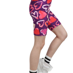 Toddler Girls Heart Graphic Elastic Waist Biker Shorts