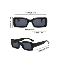 Boho Rectangle Sunglasses Gradient Candy Shades UV400 Sunscreen Glasses