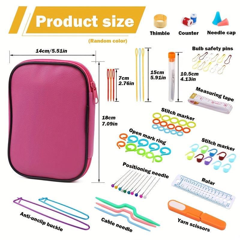 100pcs Crochet Set With Storage Box Ergonomic Knit DIY Hand Woven Craft Art Tool