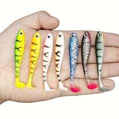 7pcs Soft T Tail Fishing Lures Silicone Artificial Bionic Swimming Bait