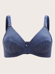 Floral Print Knot Front Push Up Bra Plus Size Medium Stretch Lingerie