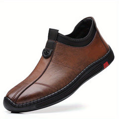 Men's Hand Stitching Leather Loafers Slip On Shoes