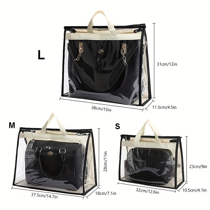 3pcs Hanging Handbag & Purse Organizer Storage Holder Dustproof Bag