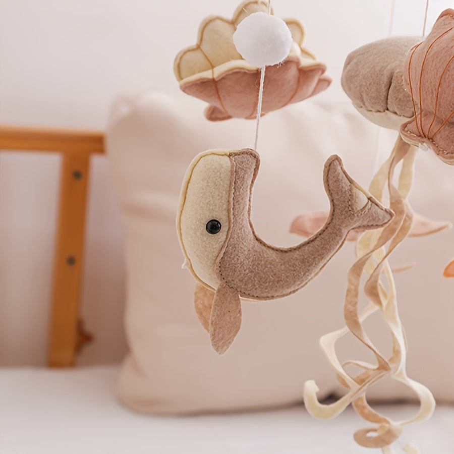Soft Animal Shapes Baby Mobile Crib Bell Toy with Pastel Colors