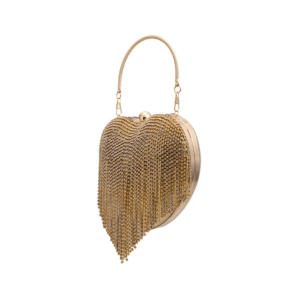Heart Shape Women's Clutch Bag Evening Party Bridal Handbag