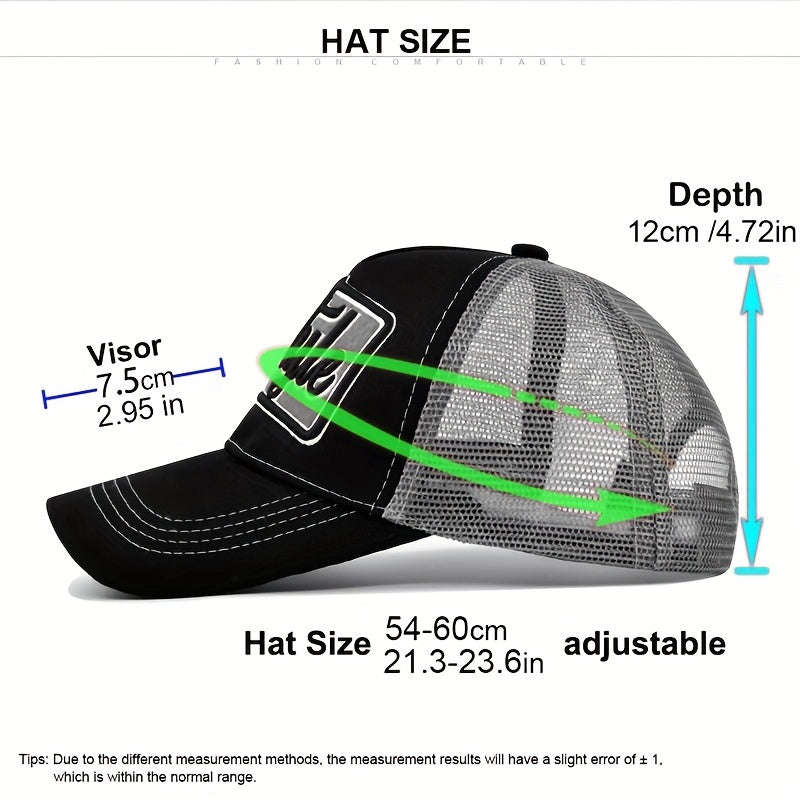 Embroidered Baseball Cap Adjustable Peaked Curved Brim Sun Hat