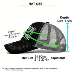 Embroidered Baseball Cap Adjustable Peaked Curved Brim Sun Hat