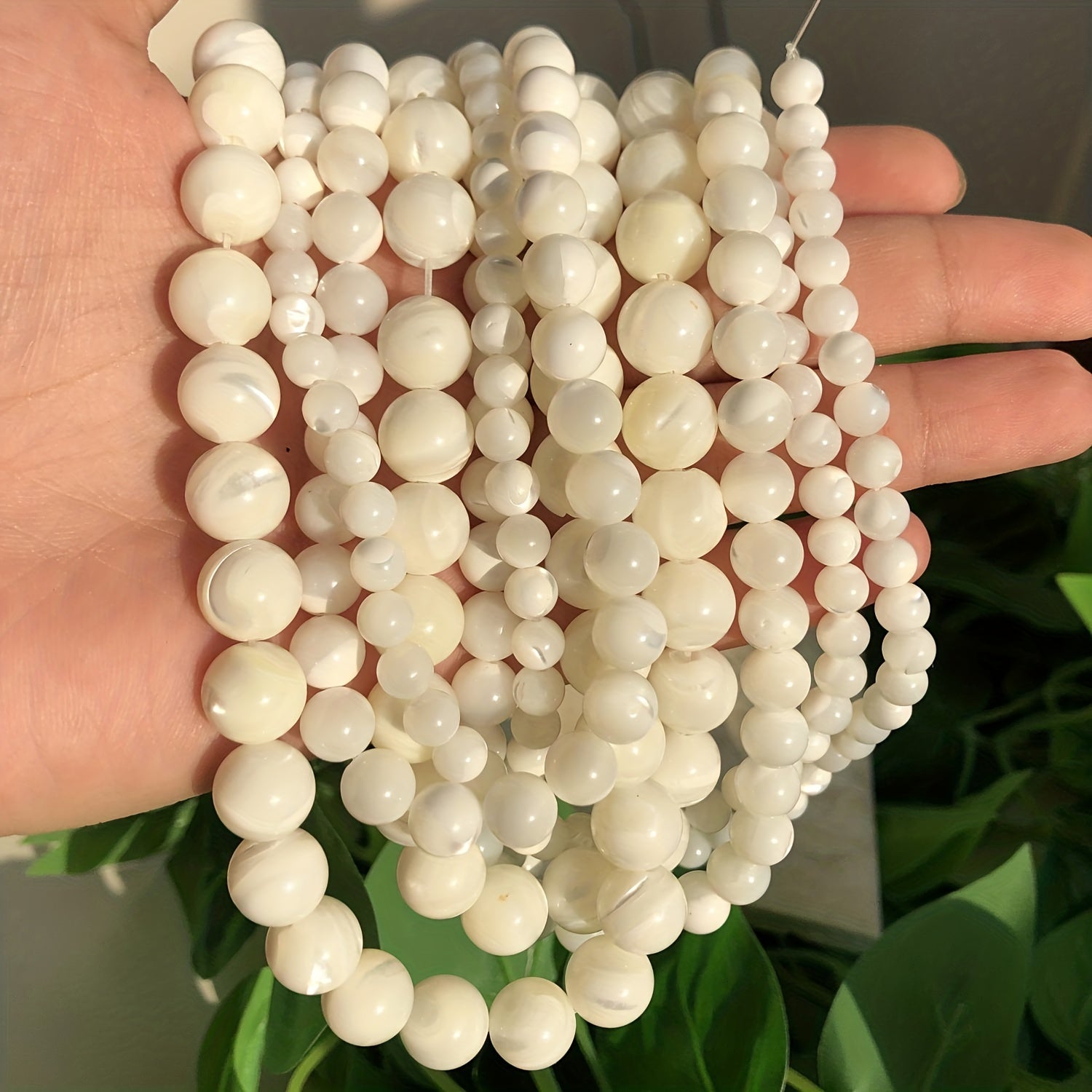 Mother Of Pearl Trochus Shell Beads Round Loose Beads 15in 4 6 8 10 12mm