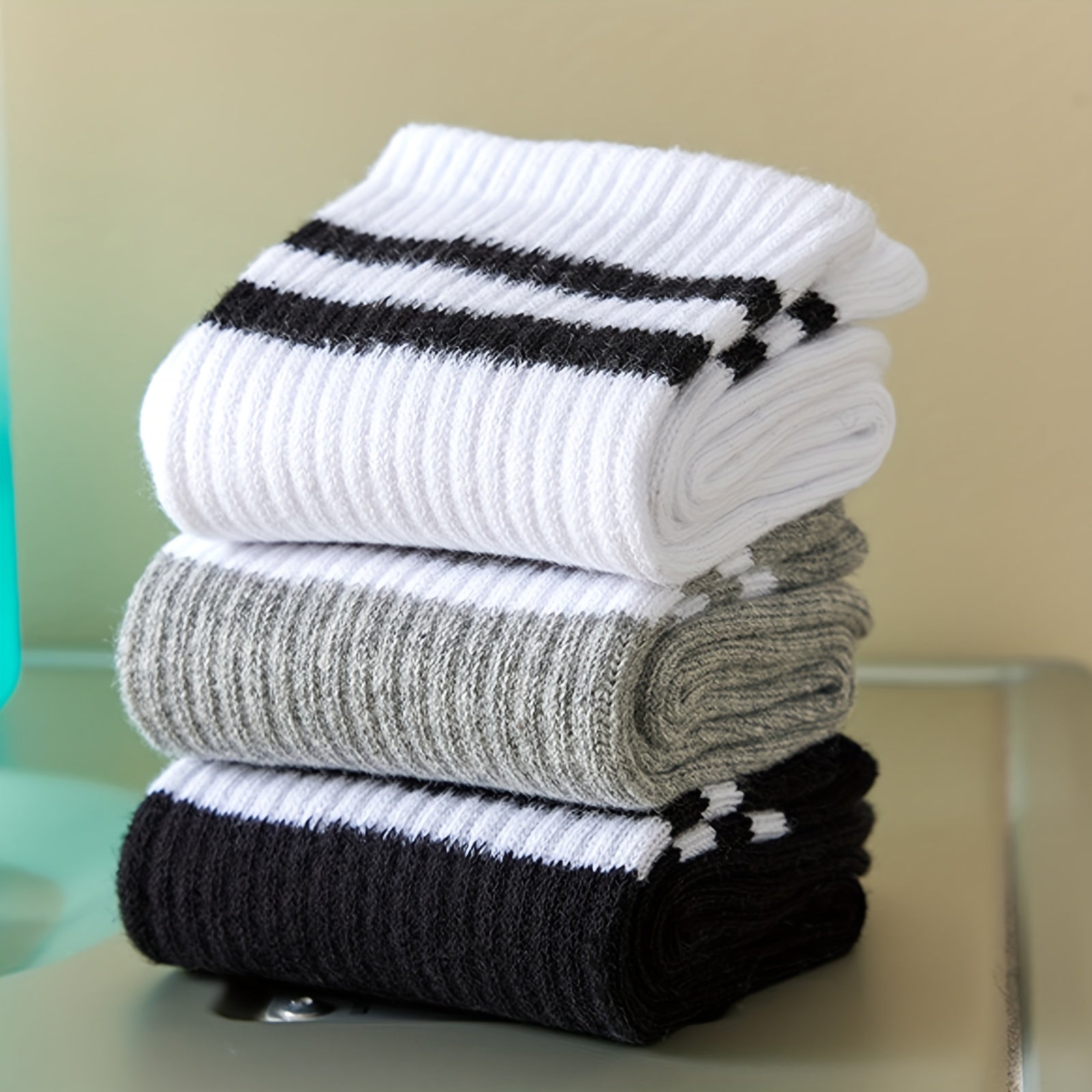 6 Pairs Boys Plain Crew Socks Comfortable Kids Accessories