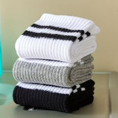 6 Pairs Boys Plain Crew Socks Comfortable Kids Accessories