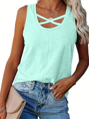 Loose Fit Crew Neck Tank Top