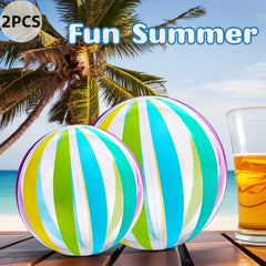 2pcs Striped Beach Balls Large and Small Outdoor Decoration