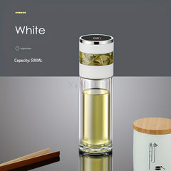 Digital Temperature Display Glass Tea Cup with Infuser