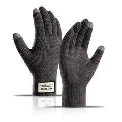 Winter Warm Knitted Gloves Thickened & Velvet Touch Screen Gloves