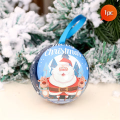 Christmas Candy Box Tin Ball Gift Packaging Round Shaped Mini Box