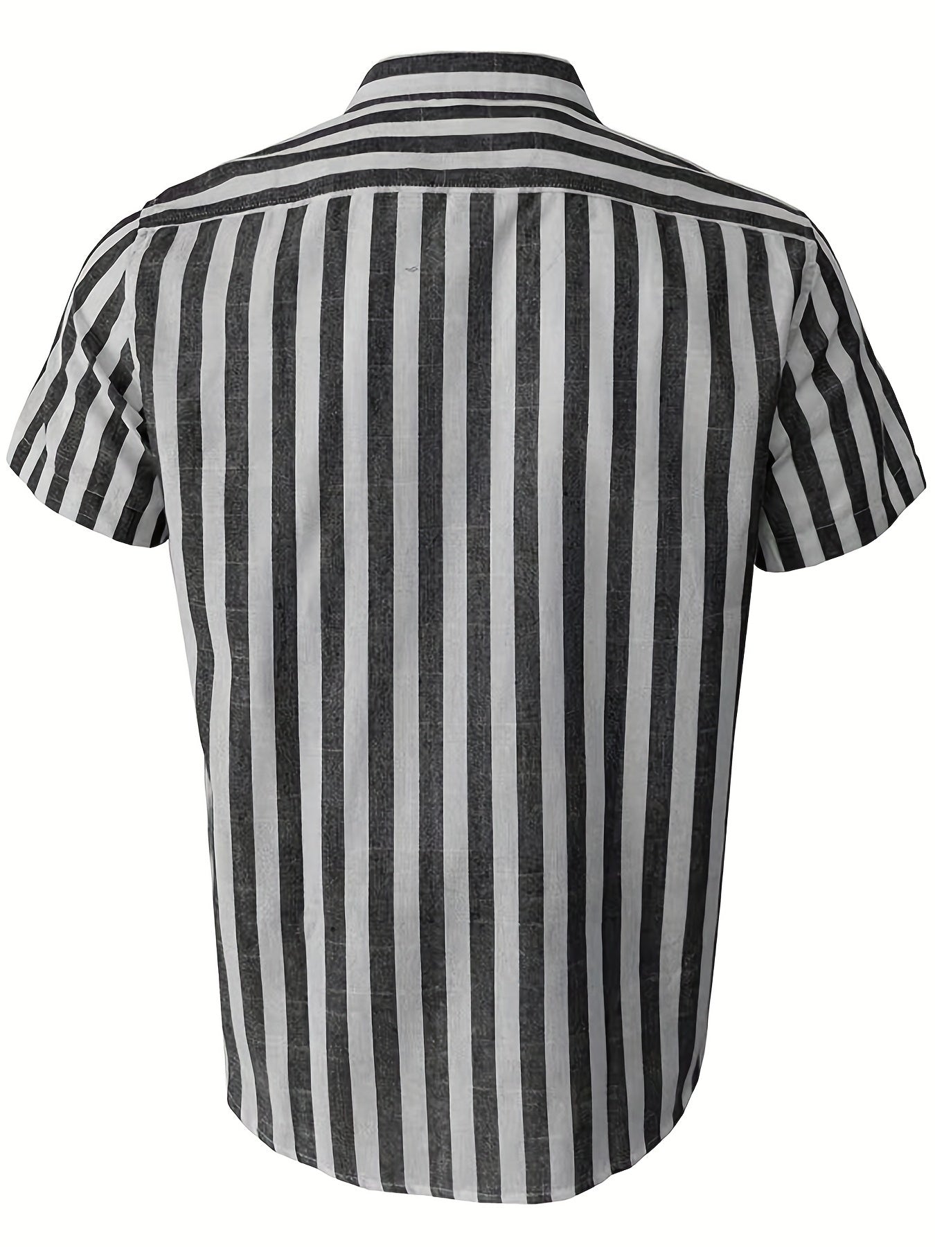 Stripe Print Men's Casual Short Sleeve Shirt