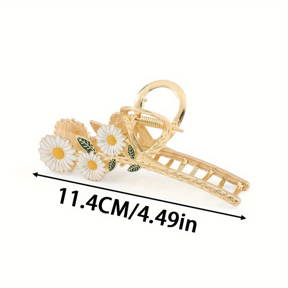 Large Daisy Hair Claw Clip Non-Slip Zinc Alloy Hair Accessory