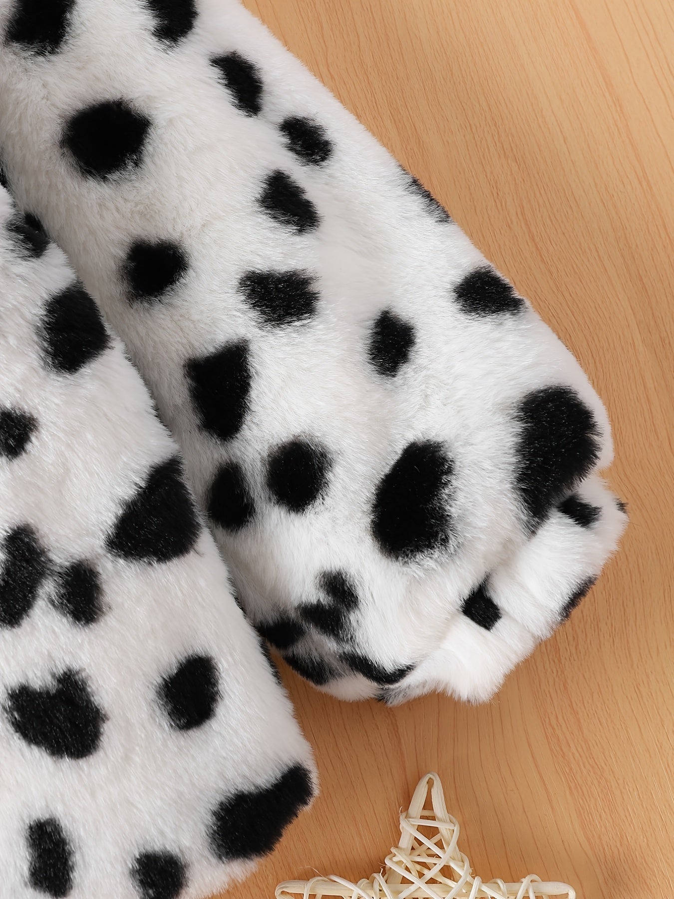 Kids' Cow Print Ear Fleece Hooded Coat For Girls And Boys