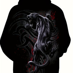 Men's 3D Print Animal Hoodie with Kangaroo Pocket