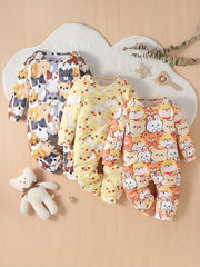 Cartoon Animal Print Jumpsuit for Baby Boys & Girls