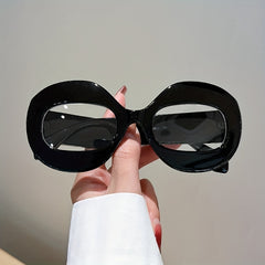 Oversized Oval Sunglasses Y2K Hiphop Glasses UV400